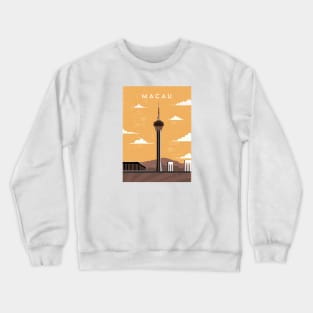 Macau. Retro travel poster Crewneck Sweatshirt